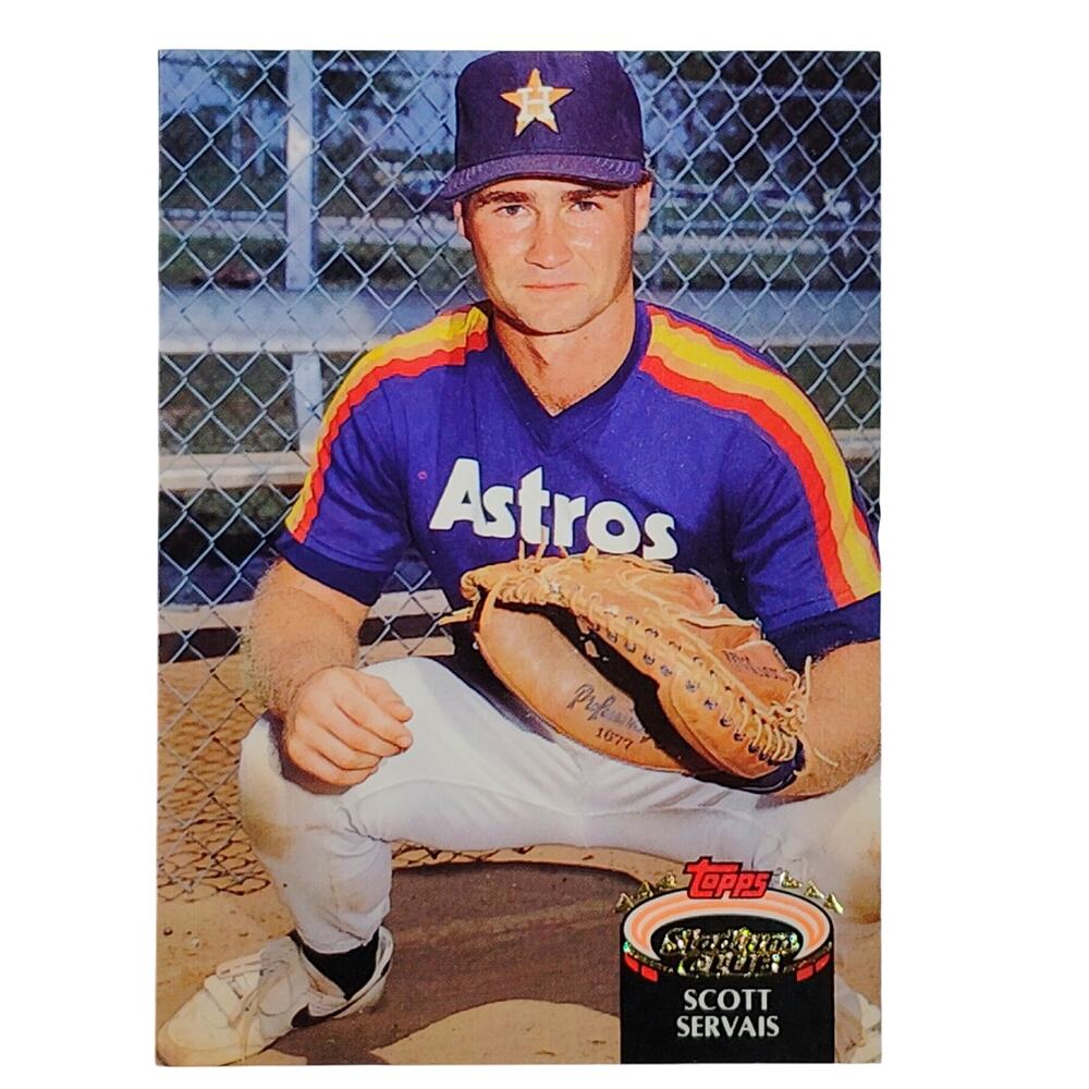 1992 Stadium Club #509 Scott Servais Rookie Card Houston Astros Catcher - VG/EX